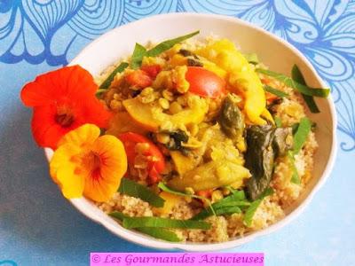 Tajine aux cyclanthères, courgette et pois cassés (Vegan)