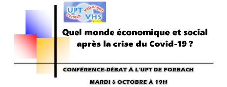 Conférence à l'UPT de Forbach, mardi 6 octobre à 19h