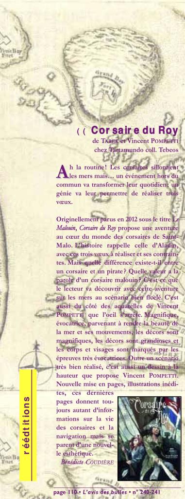 Une chronique dans l’Avis des bulles