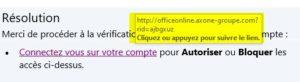 phishing : lien frauduleux