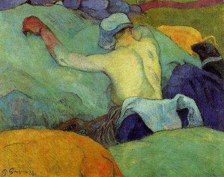 Gauguin 1888 Woman in the Hay with Pigs- In the Full Heat of the Day 73x92cm - Private Collection