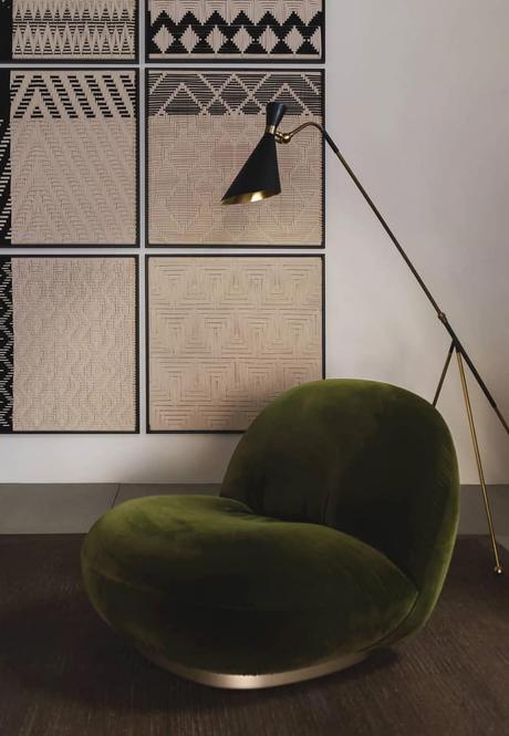 fauteuil velours vert foncé décoration intérieur salon contemporain blog clematc