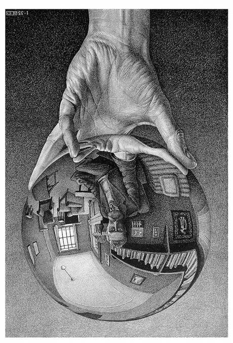 Image 2 - Main tenant un miroir spherique M. C. Escher lithographie 1935 Courtesy of the Palazzo Reale