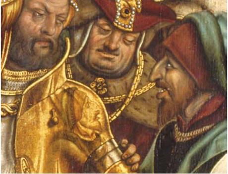 1504, Burgkmair_S. Croce in Gerusalemme, Bayerische Staatsgemaldesammlungen, Augsburg reflet sur cuirasse bon centurion,