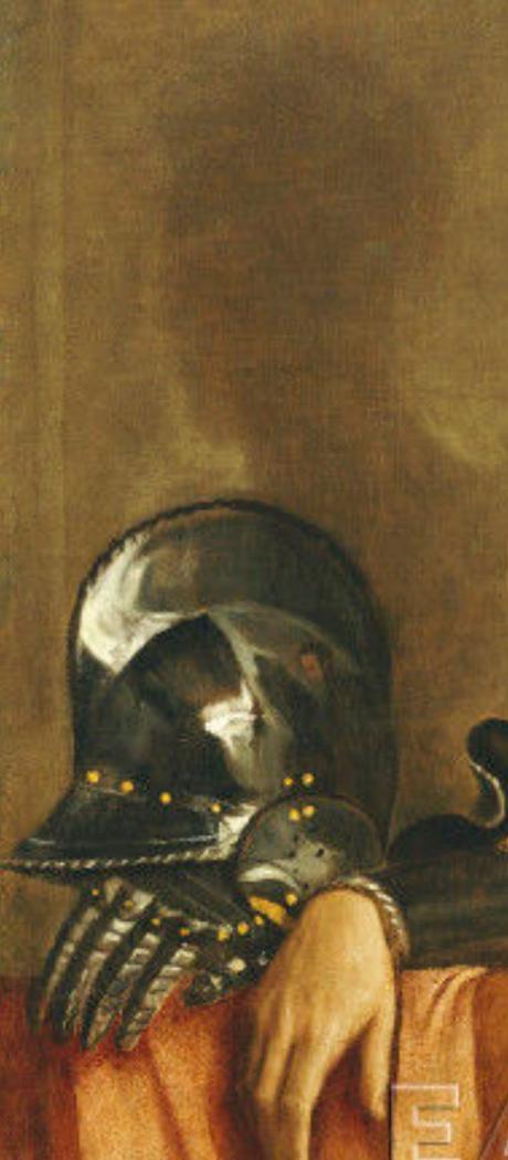 Veronese portrait d'un homme en armure coll part detail