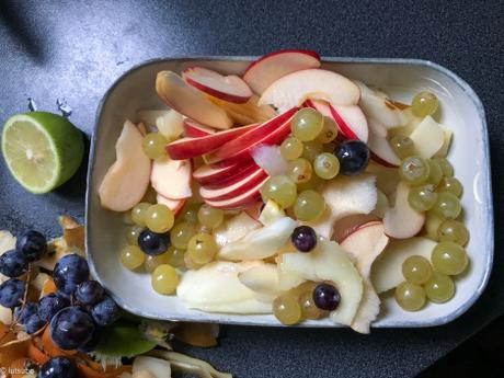 En série… – Cobbler d’automne aux raisins, poires et pommes