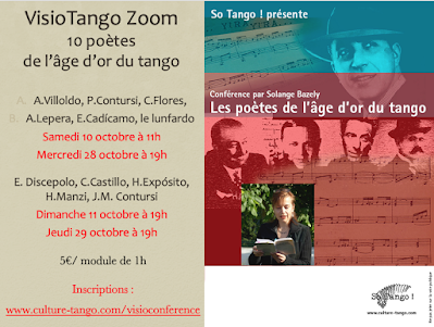 Deux conférences sur les poètes du tango par Solange Bazely [ici]