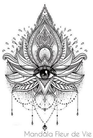 Tattoo mandala fleur de lotus œil