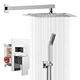 Meilleure douche encastrable – Comparatif 2020 Rainsworth Ensemble de Douche Encastré, Technologie d'injection d'air Avancée – Tête de Douche Carrée 25 * 25cm – Installation Facile – Chromé Set de Douche Encastré - Laiton&Acier Inoxydable