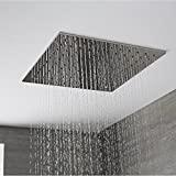 Meilleure douche encastrable – Comparatif 2020 Hudson Reed - Pommeau De Douche 40 x 40cm Encastrable Plafond Design Carré Pluie Bienfaisante