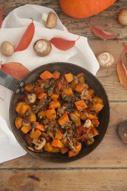 Poêlée de potimarron et champignons