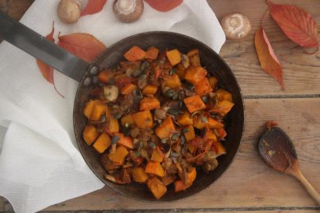 Poêlée de potimarron et champignons