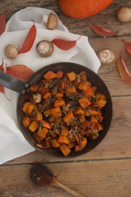 Poêlée de potimarron et champignons