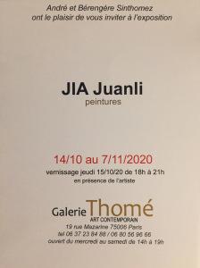 Galerie Thomé exposition Jian Juanli 14/10 au 07/11/2020