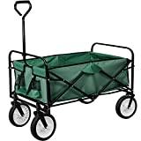 Meilleure brouette pliable – Comparatif 2020 TecTake Chariot de Transport à Main Remorque de Jardin Pliable | 95 x 53,5 x 117 (LxBxH) | -diverses Couleurs au Choix- (Vert | no. 402596)