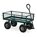Meilleure brouette pliable – Comparatif 2020 Relaxdays Chariot à Main,Charrette Pratique pour Le Jardin, extérieur, Parties latérales Pliables, Jusqu’à 150 kg, Vert foncé