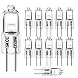 Meilleure ampoule halogène – Comparatif 2020 Lot de 20 ampoules halogènes G4 20W 12V 2 broches avec capsule, culot à broches, capsule blanche chaude et transparente pour éclairage de cuisinière, feux de signalisation