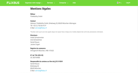 Exemple mentions légales site FlixBus agence creads