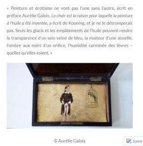 Un livre nouveau – « Bijoux indiscrets »  Aurélie  Galois – et une exposition prochaine .