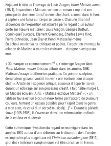 Musée Centre Pompidou » Matisse comme un roman » 21 Octobre au 22 Février 2021 Musée Centre Pompidou » Matisse comme un roman » 21 Octobre au 22 Février 2021