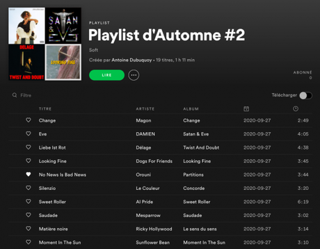 Playlist d'Automne #2 Playlist d'Automne #2
