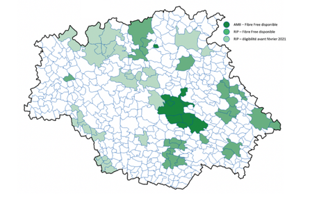 Free arrive sur le réseau public Gers Numérique carte-free-gers