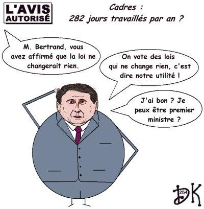Tags : gauchistes, Left_Blogs, Vigilants, Nicolas Sarkozy, réforme du temps de travail des cadres, Xavier Bertrand, UMP, réforme de la Constitution, suppression des casernes, garnisons, militaires, Sarkozysme, 282 jours travaillés par an, suppression des RTT, repos hebdomadaire, Christian Jacob, Hervé Morin, ministre de la défense, dessin humour, l'avis autorisé