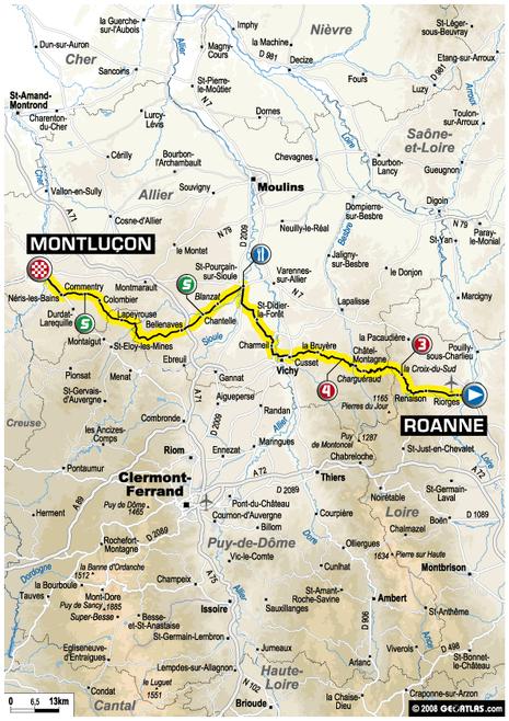 Tour de France : 19ème étape Roanne - Montluçon (parcours)
