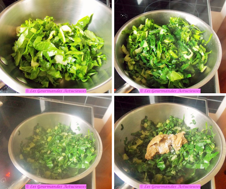 Polenta farcie aux blettes, garnie de pois chiches et aromatisée à l'huile de capucine (Vegan) Polenta farcie aux blettes, garnie de pois chiches et aromatisée à l'huile de capucine (Vegan)