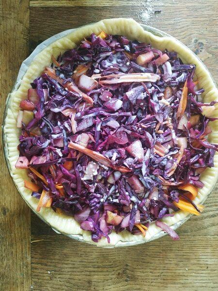 Tarte au chou rouge et carottes Tarte au chou rouge et carottes