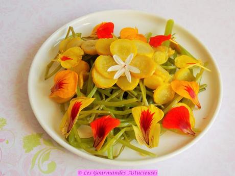 Spaghettis de capucine aux courgettes (Vegan)