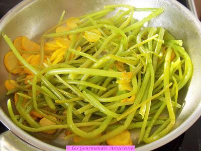 Spaghettis de capucine aux courgettes (Vegan)