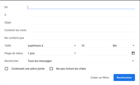 Gmail – Trouver les mails volumineux!