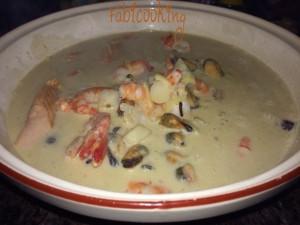 Soupe coco citronnelle aux fruits de mer Soupe coco citronnelle aux fruits de mer