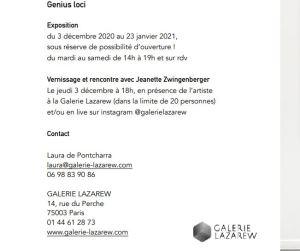 Galerie Lazarew  exposition Guillaume Toumanian 03/12/ 20 au 23 Janvier 2021