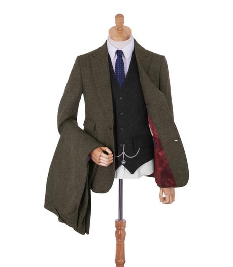 costume tweed vert homme