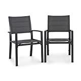 Meilleure chaise de jardin – Comparatif %currentmonth% %currentyear% blumfeldt Torremolinos - Chaise de Jardin, Cadre en Aluminium, Très légère, Résistante, Entretien Facile, Design Intemporel, Confortable, Assise Douce, Gris foncé