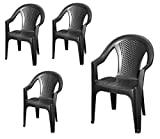 Meilleure chaise de jardin – Comparatif %currentmonth% %currentyear% Chaise de jardin empilable, plastique effet rotin - Chaise empilable en plastique - 2 couleurs au choix 4 Stück - anthrazit gris
