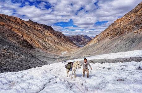 Traversée d'un glacier