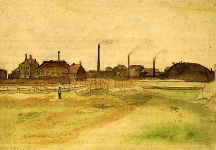 Le village de Cuesmes peint par Vincent van Gogh en 1879.