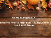Thanksgiving Cuisse dinde marinée accompagnée choux Bruxelles, chou kale bacon
