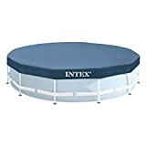 Meilleure bâche de piscine – Comparatif 2020 Intex 28032 Bâche de Protection pour Tubulaire Ronde, Bleu, 457x457x25 cm