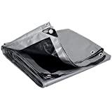 Meilleure bâche de piscine – Comparatif 2020 WOLTU GZ1211szg05 Bâche de Protection PE Bâche Piscine 3x6m 280g/m²,Couverture étanche bâche imperméable et indéchirable,Gris+Noir