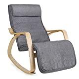Meilleur fauteuil à bascule – Comparatif 2020 SONGMICS Fauteuil à Bascule, Rocking Chair, avec Repose-pied, Réglable en 5 Niveaux, Charge max 150 kg, Gris LYY11G
