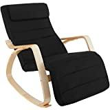 Meilleur fauteuil à bascule – Comparatif 2020 TecTake 800795 Fauteuil à Bascule Chaise Berçante Rocking Chair Repose-Pied Réglable en 5 Positions Bois Confortable – Diverses Couleurs (Noir)