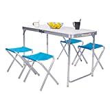 Meilleure table pique-nique – Comparatif 2020 eSituro SCPT0012 Table de Pique-Nique en Hauteur Réglable avec 4 Tabourets Pliants,Table de Camping,Table Pliable de Jardin