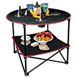 Meilleure table pique-nique – Comparatif 2020 hangou Camping Table Portable Table de Pique-Nique Pliante légère avec Sac de Transport, Parfait pour l'extérieur, Pique-Nique, Plage, randonnée