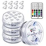 Meilleur éclairage piscine – Comparatif %currentmonth% %currentyear% Lumière sous-marine, lumière LED étanche, perles LED multicolores RGB-13 avec télécommande RF, lampe de piscine pour piscine, décor pour baignoire, douche, bain à remous, spa, fête (4pcs)