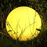 Meilleur éclairage piscine – Comparatif %currentmonth% %currentyear% Albrillo RGB Lampe Solaire de Jardin - Boule LED Solaire avec Télécommande, Diamètre 30 cm avec 8 Couleurs, Rythme et Luminosité Réglables, USB Rechargeable, IP68 Lumière à Boule pour l'extérieur