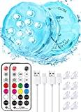 Meilleur éclairage piscine – Comparatif %currentmonth% %currentyear% Idealife lumière LED Rechargeable USB LED Submersible avec telecommande wrgb LED de Couleur décorative étanche veilleuse eclairage Aquarium LED Lampe Piscine Hors Sol pour Spa Lumiere Jacuzzi fête